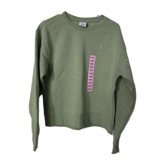Champion Women's Crewneck Soft Comfort Fleece Sweatshirt Green, Small - Picture 1 of 4